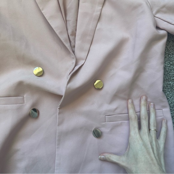 Michele Light Pink Blazer with Gold Buttons - Picture 3 of 4